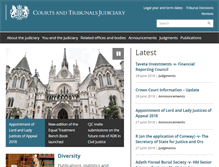 Tablet Screenshot of judiciary.gov.uk